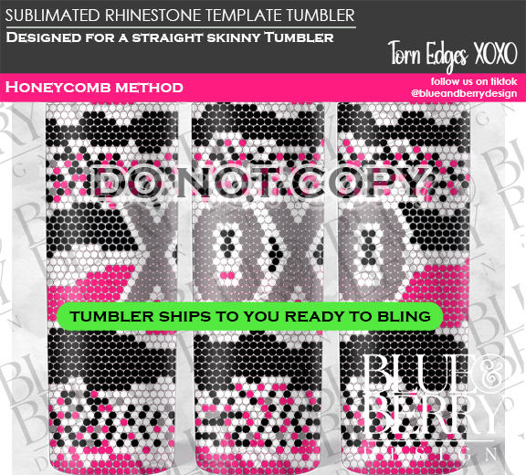 Torn Edges XOXO Template Tumbler