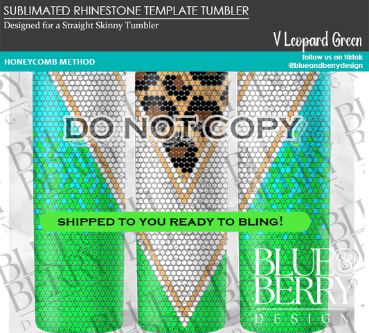 V Leopard Ombre Green Template Tumbler