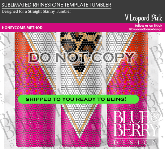 V Leopard Ombre Pink Template Tumbler