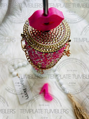 Double Drip Bougie GLASS Rhinestone Tumbler 30oz Ready to Ship