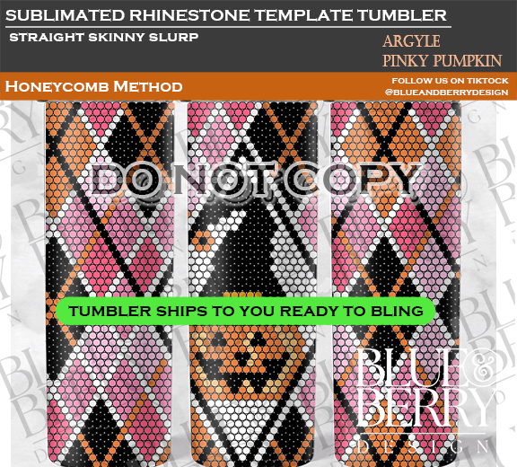 Argyle Pinky Pumpkin Template Tumbler