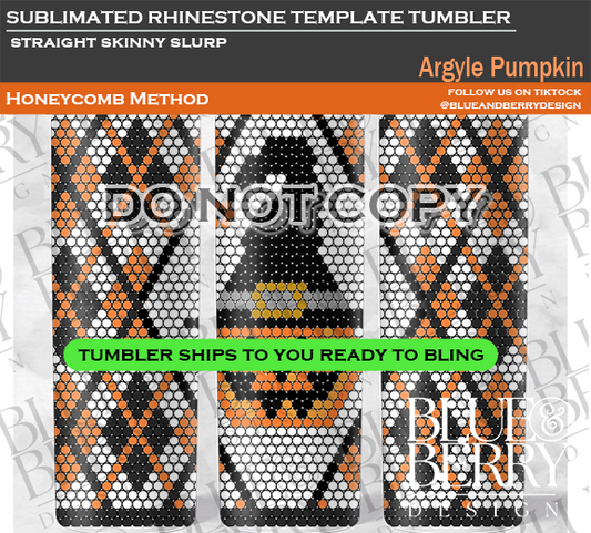 Argyle Pumpkin Template Tumbler