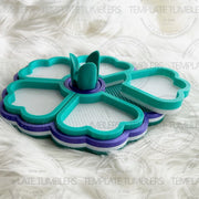 Flower Tray Purple Teal White