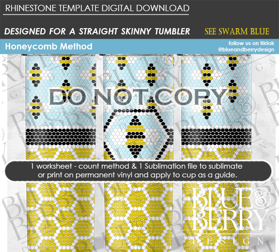 Bee Swarm Blue - Digital Download Template