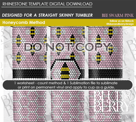 Bee Swarm Pink - Digital Download Template