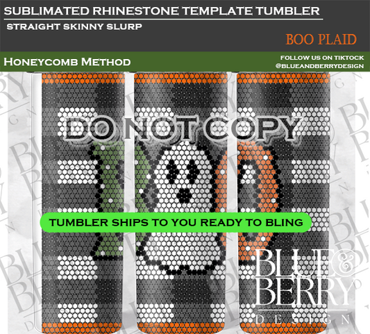 Boo Plaid Template Tumbler