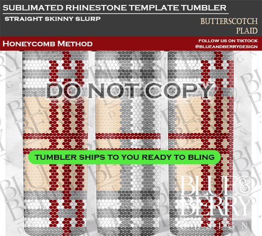 Butterscotch Plaid Template Tumbler