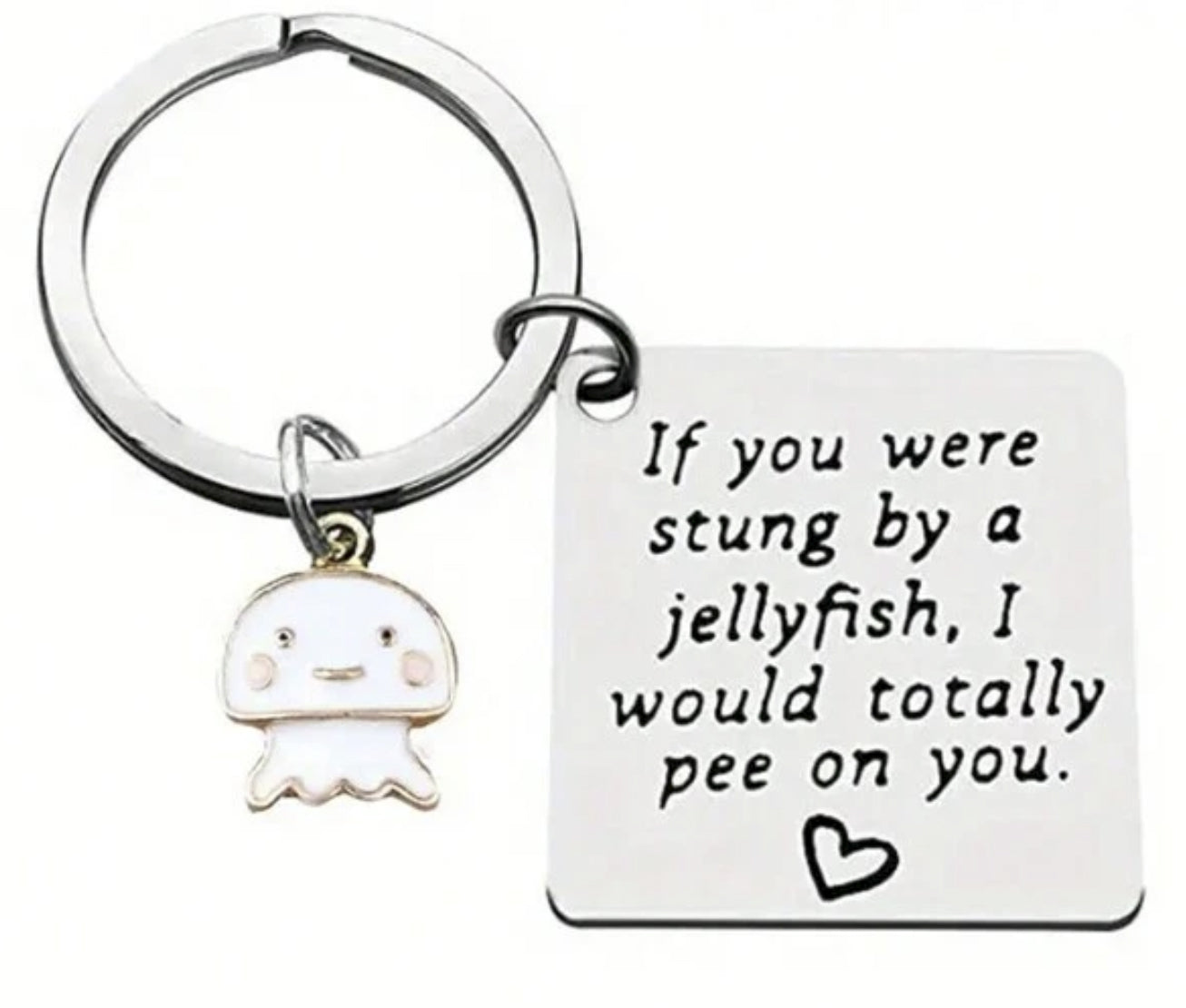 Jellyfish Square Keychain