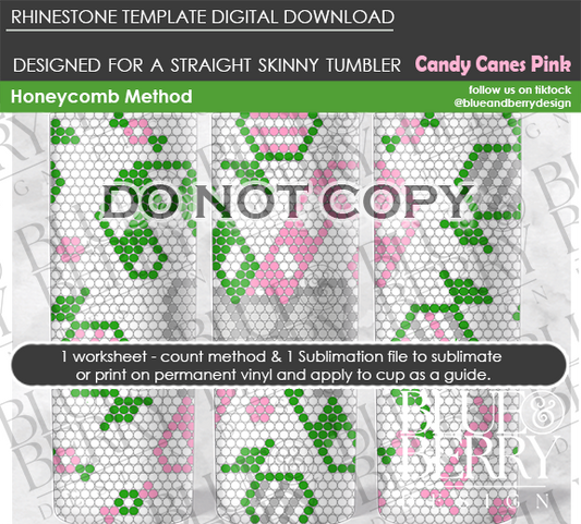 Candy Canes Pink Digital Download Template