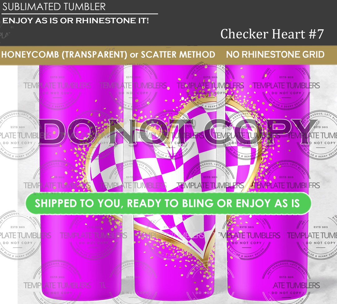 Checker Heart 11 Tumbler *no grid