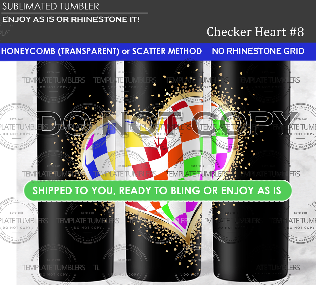 Checker Heart 11 Tumbler *no grid