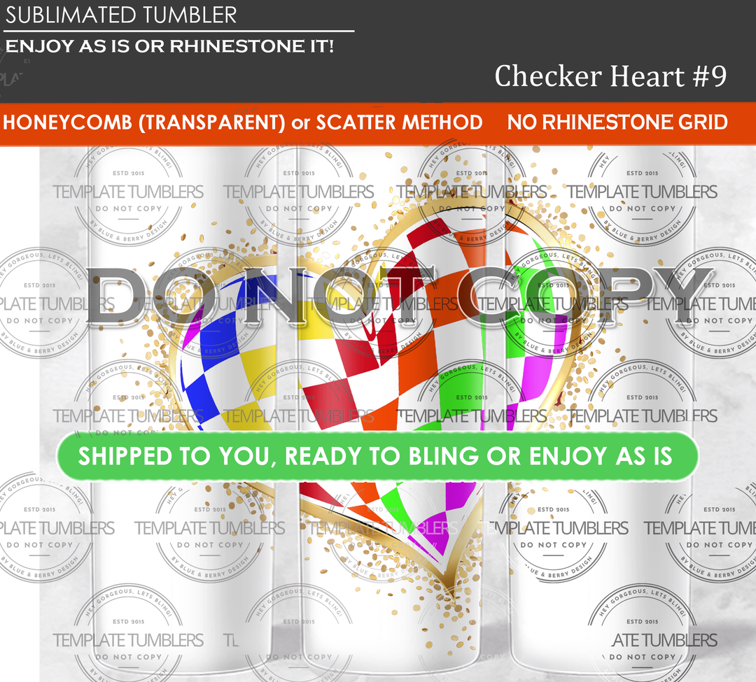 Checker Heart 11 Tumbler *no grid