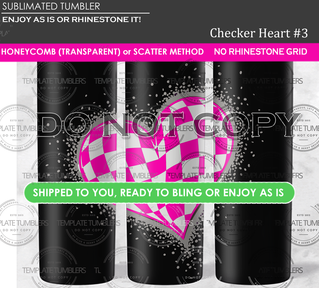 Checker Heart 11 Tumbler *no grid