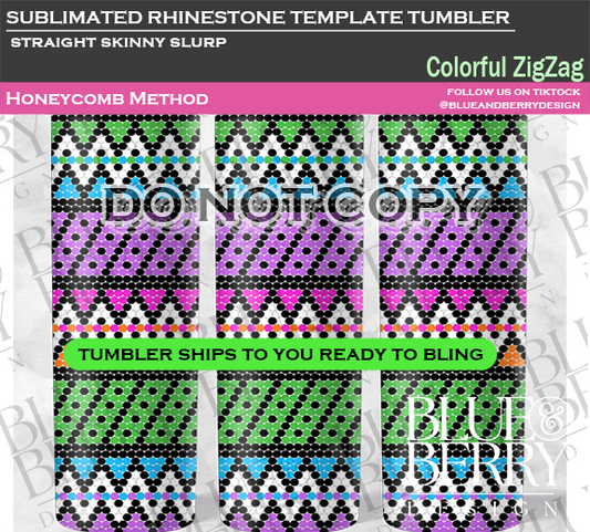 Colorful ZigZag Template Tumbler