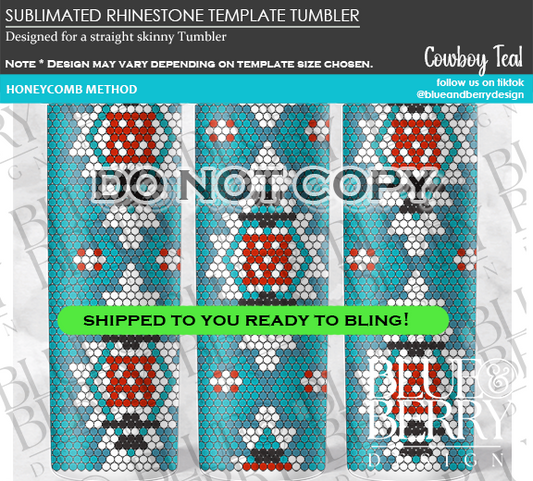 Cowboy Teal Template Tumbler