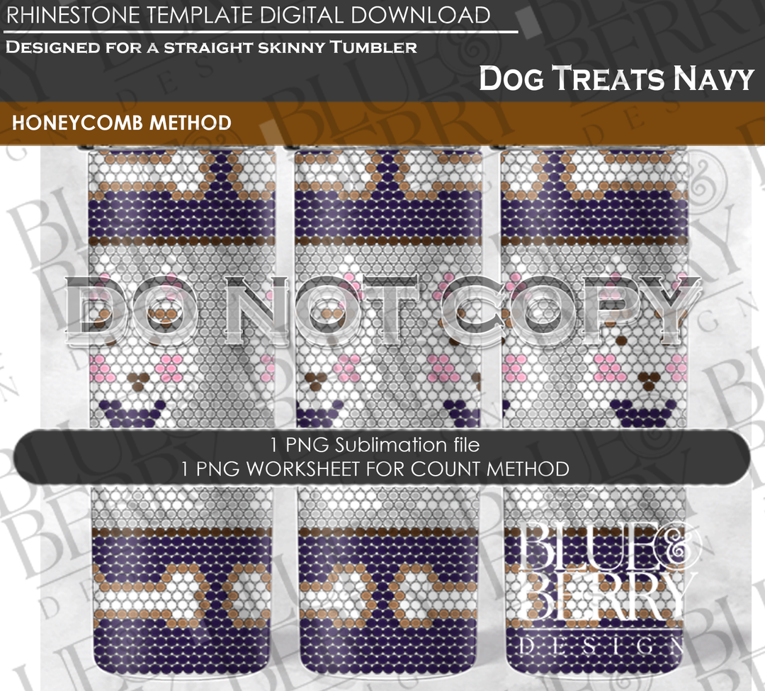 Dog Treats Navy Digital Download Template