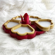Flower Tray Red Gold White