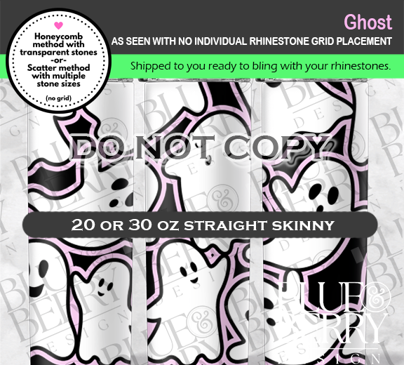 Ghost Shipped Tumbler NO rhinestone grid