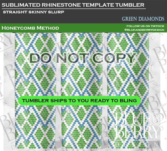 Green Blue Diamonds Template Tumbler