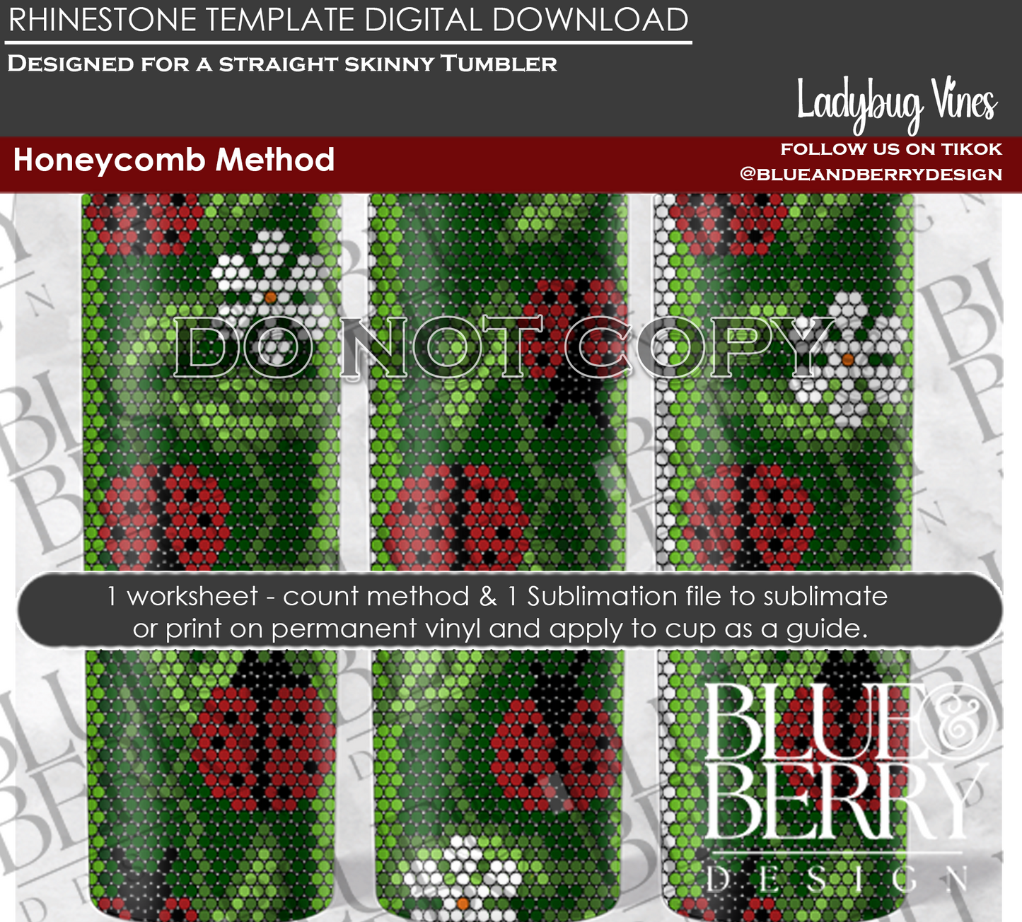 Ladybug Vines Digital Download Template