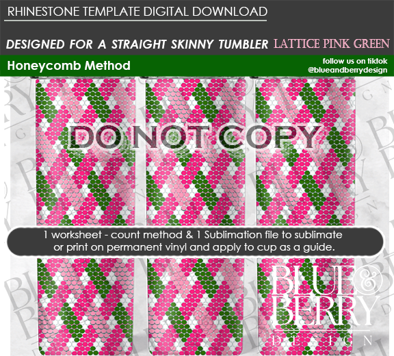 Lattice Pink/Green - Digital Download Template