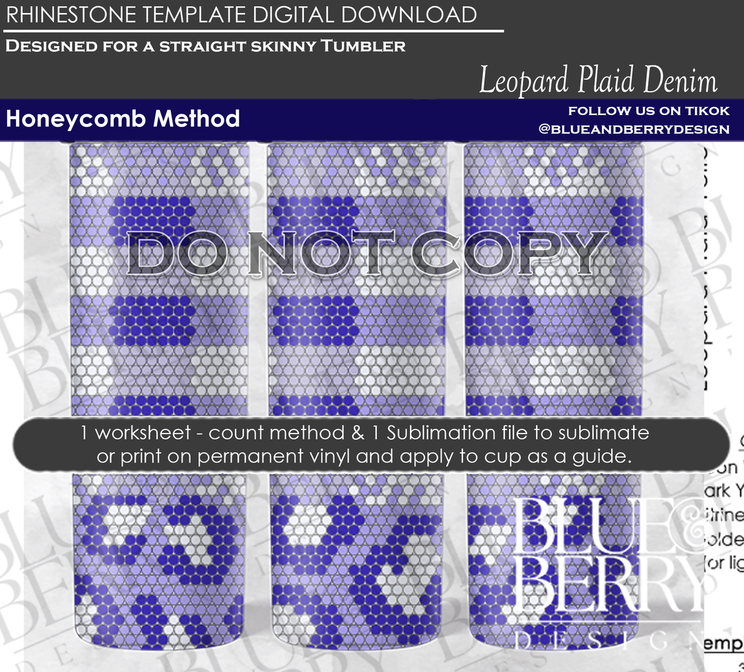 Leopard Plaid Denim Digital Download Template