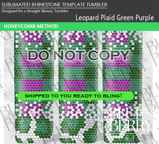 Leopard Plaid Green Purple Template Tumbler