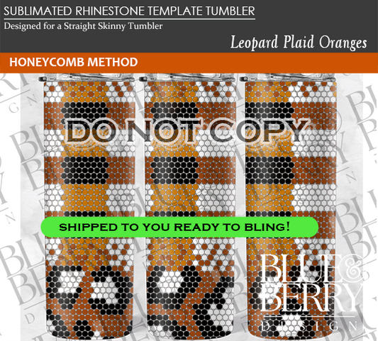 Leopard Plaid Oranges Template Tumbler