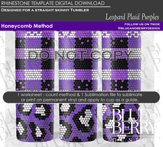 Leopard Plaid Purples Digital Download Template