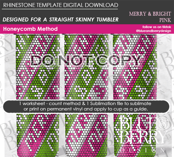 Merry and Bright Pink Digital Download Template