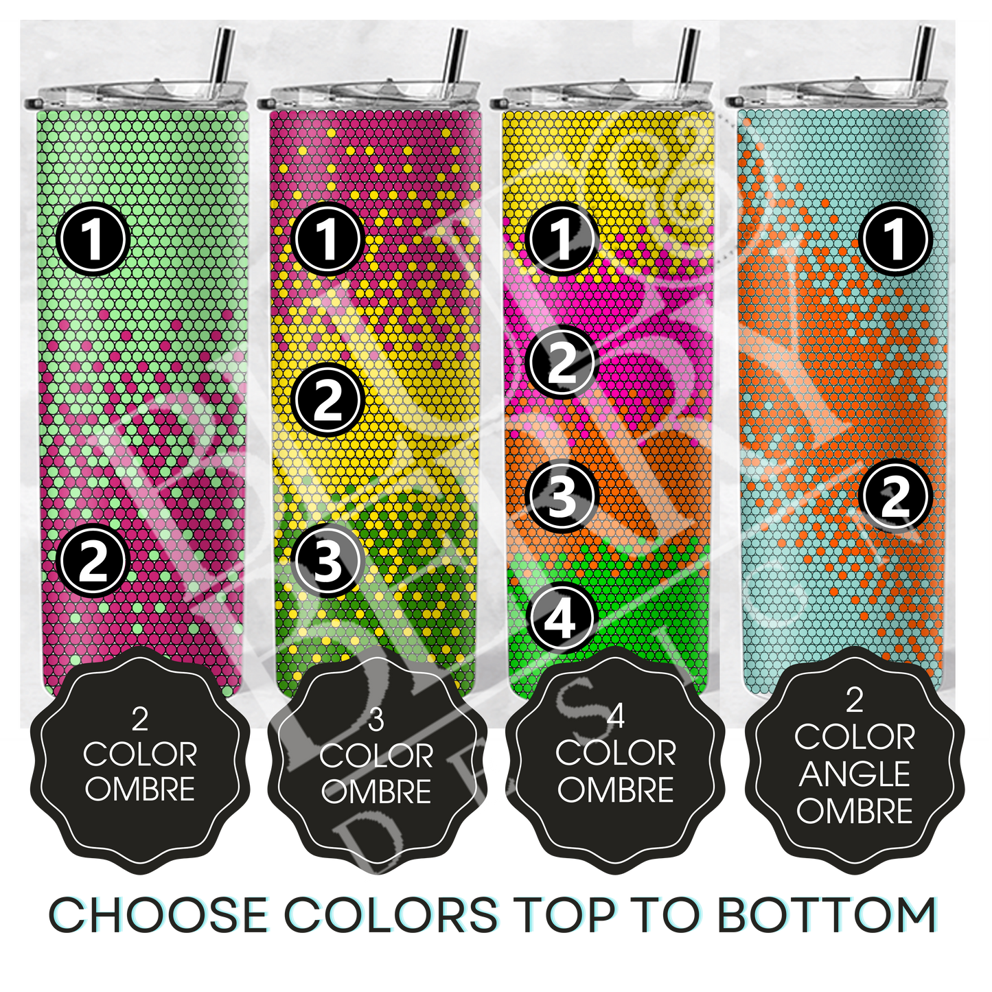 Custom Ombre Two Color Template Tumbler