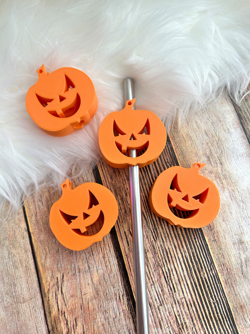 Pumpkin Face Straw Topper