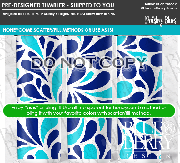 Paisley Tumbler Sublimated (26 Color options)