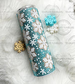 Load image into Gallery viewer, Snowy Blue Rhinestone Tumbler 30oz Glass Stones
