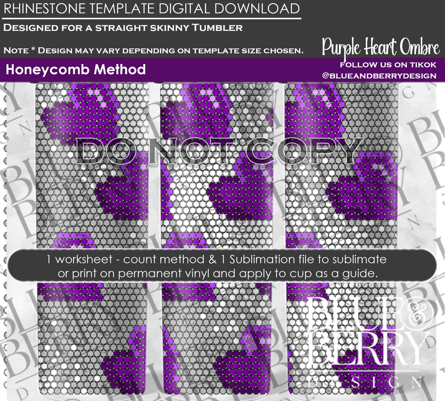 Heart Ombre Purple Digital Download Template