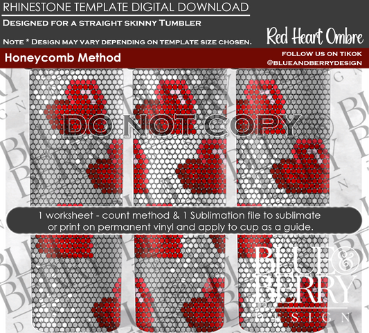 Heart Ombre Red Digital Download Template