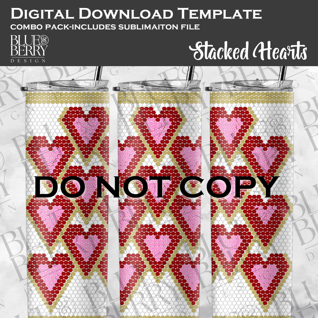 Stacked Hearts - Digital Download Template