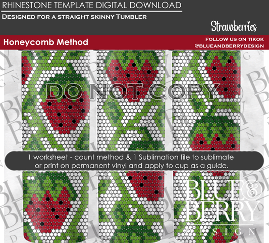 Strawberries Digital Download Template