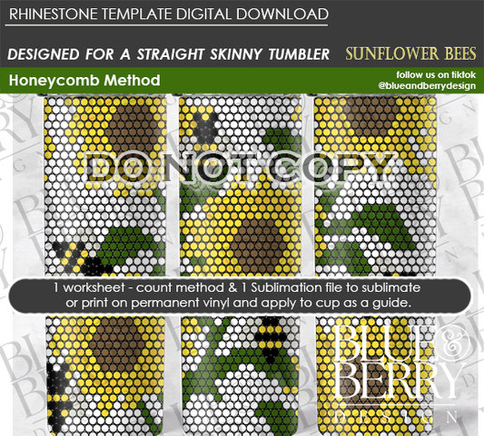 Sunflower Bees - Digital Download Template