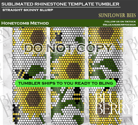 Sunflower with Bees Template Tumbler