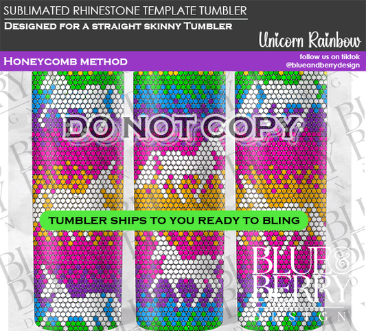 Unicorn Rainbow Template Tumbler