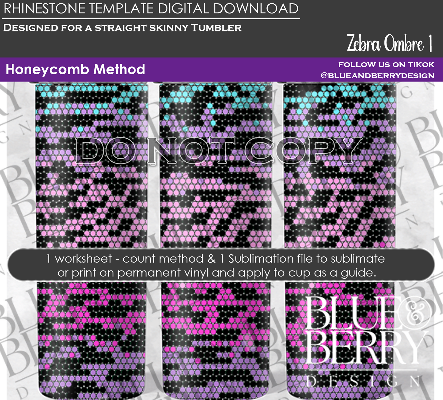 Zebra Ombre Digital Download Template